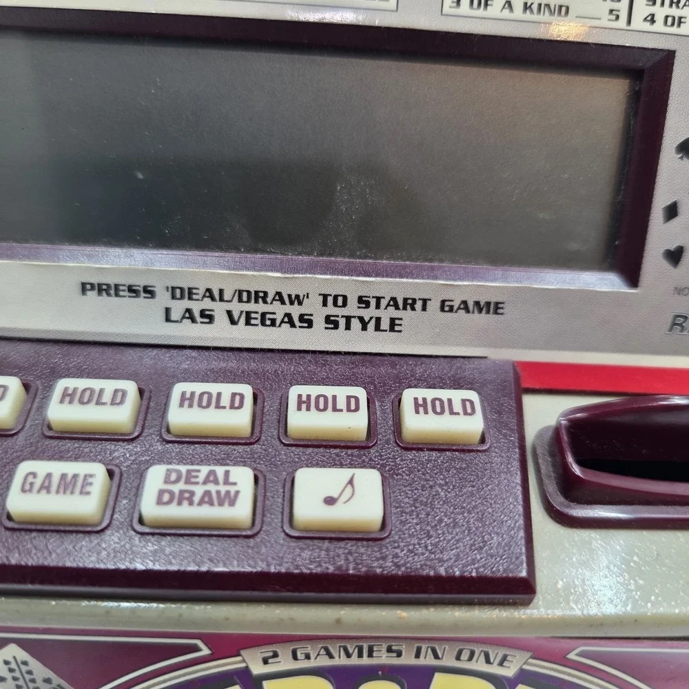 VTG Radica Poker & Deuces Tabletop Electronic Game Jackpot Bell Model 1314 Works